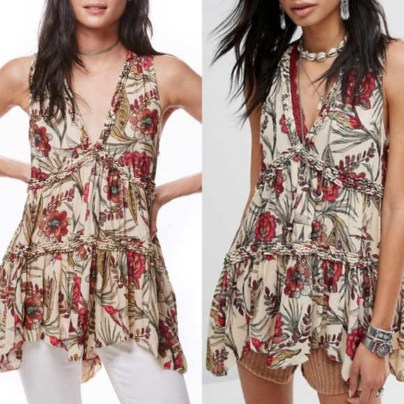 Free People Tops - Free People Purple Haze Hummingbird Printed Tunic